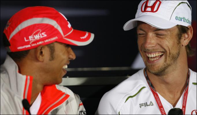 All smiles: But could Button teach Lewis a thing or two?